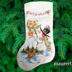 Personalised Christmas stocking Cross stitch stocking