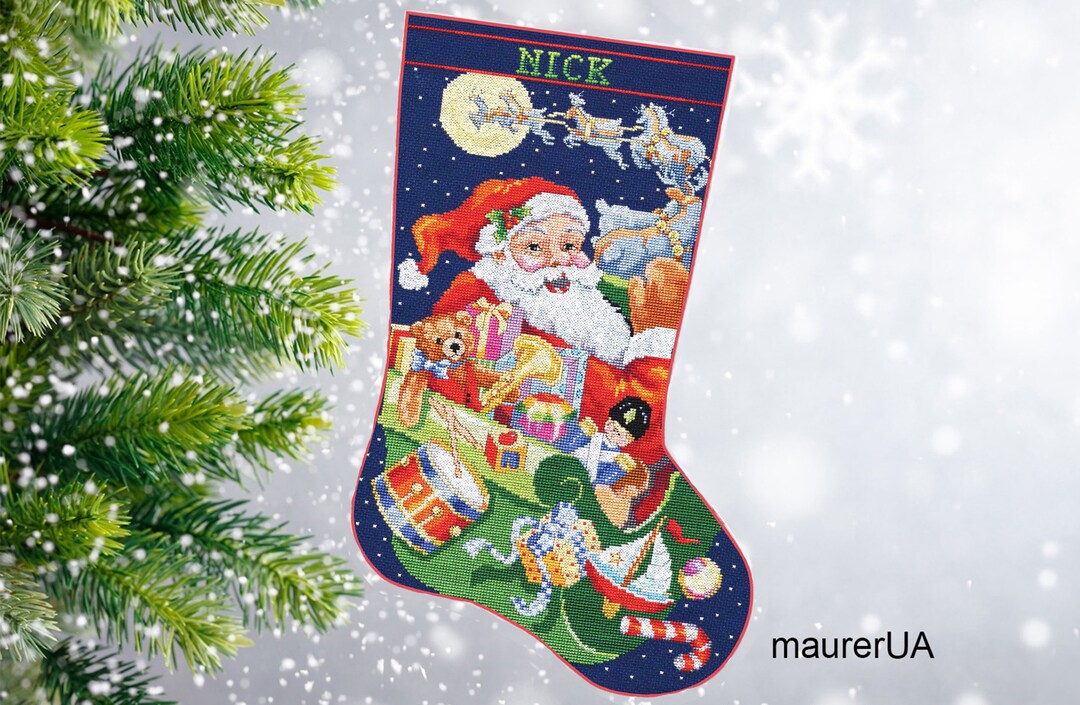 Personalised Christmas Stocking Finished Jolly Old St. Nick Stocking by ...