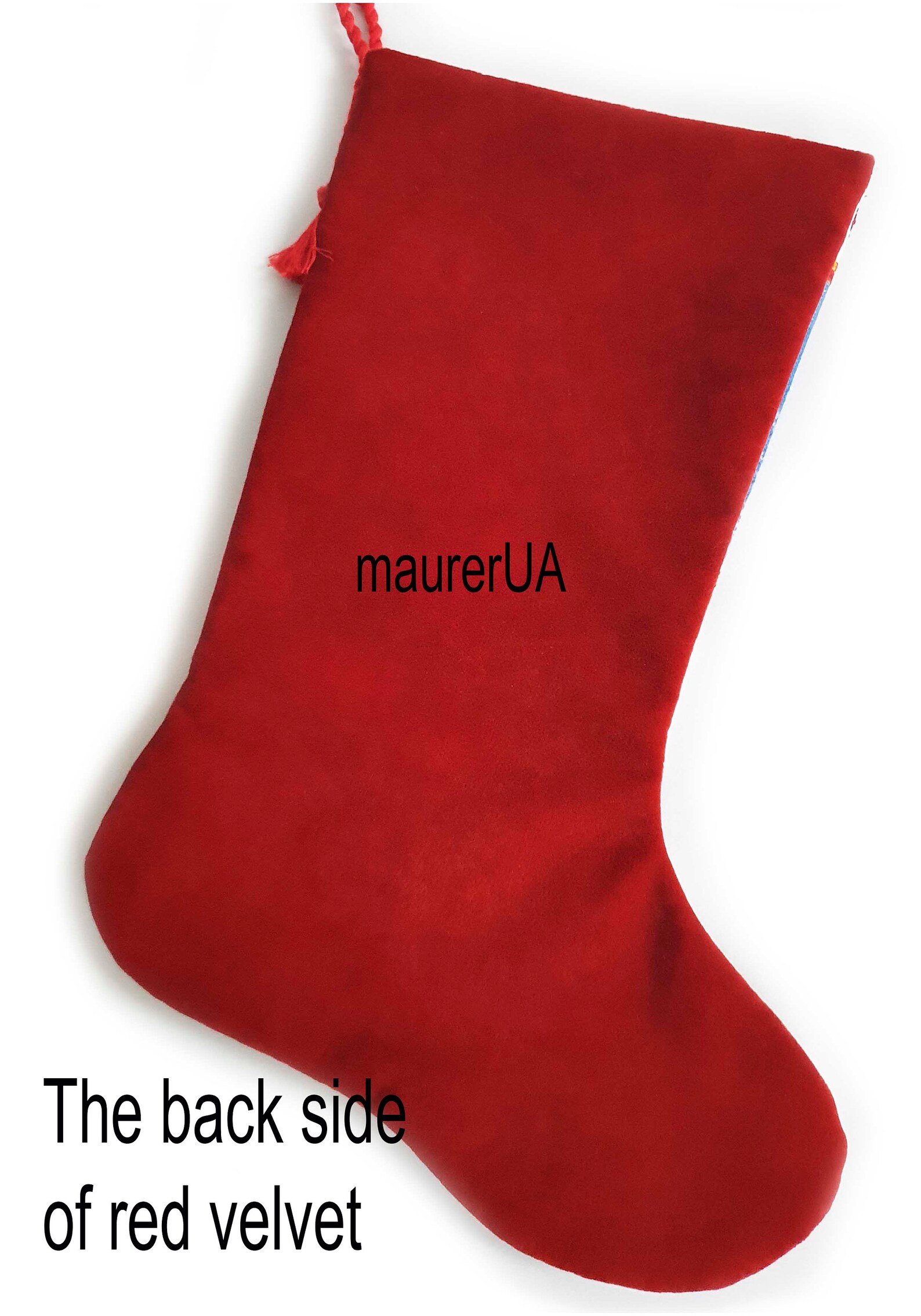 Personalised Christmas stocking with embroidered Santa Etsy