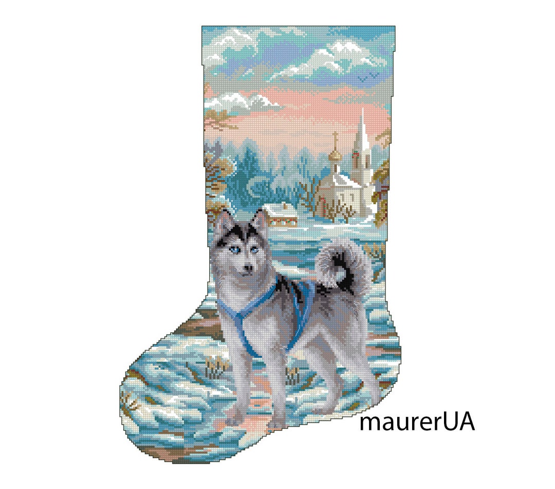 Siberian Husky Christmas Stocking Finished Personalized Etsy
