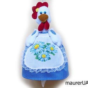 Plastic bag holder hen Kitchen storage system Bag dispenser Kitchen bag organizer Mothers Day gift for hostess Useful present Kitchen doll