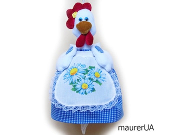 Plastic bag holder hen Kitchen storage system Bag dispenser Kitchen bag organizer Mothers Day gift for hostess Useful present Kitchen doll