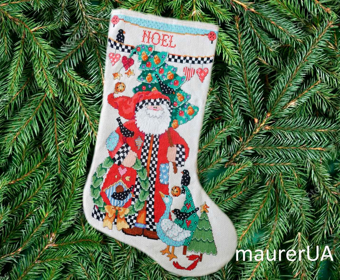 Embroidered Christmas Stocking Folk Art Collection - Etsy UK