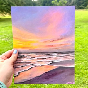 Pink Sunrise Art Print / Original Art by Savannah McClain