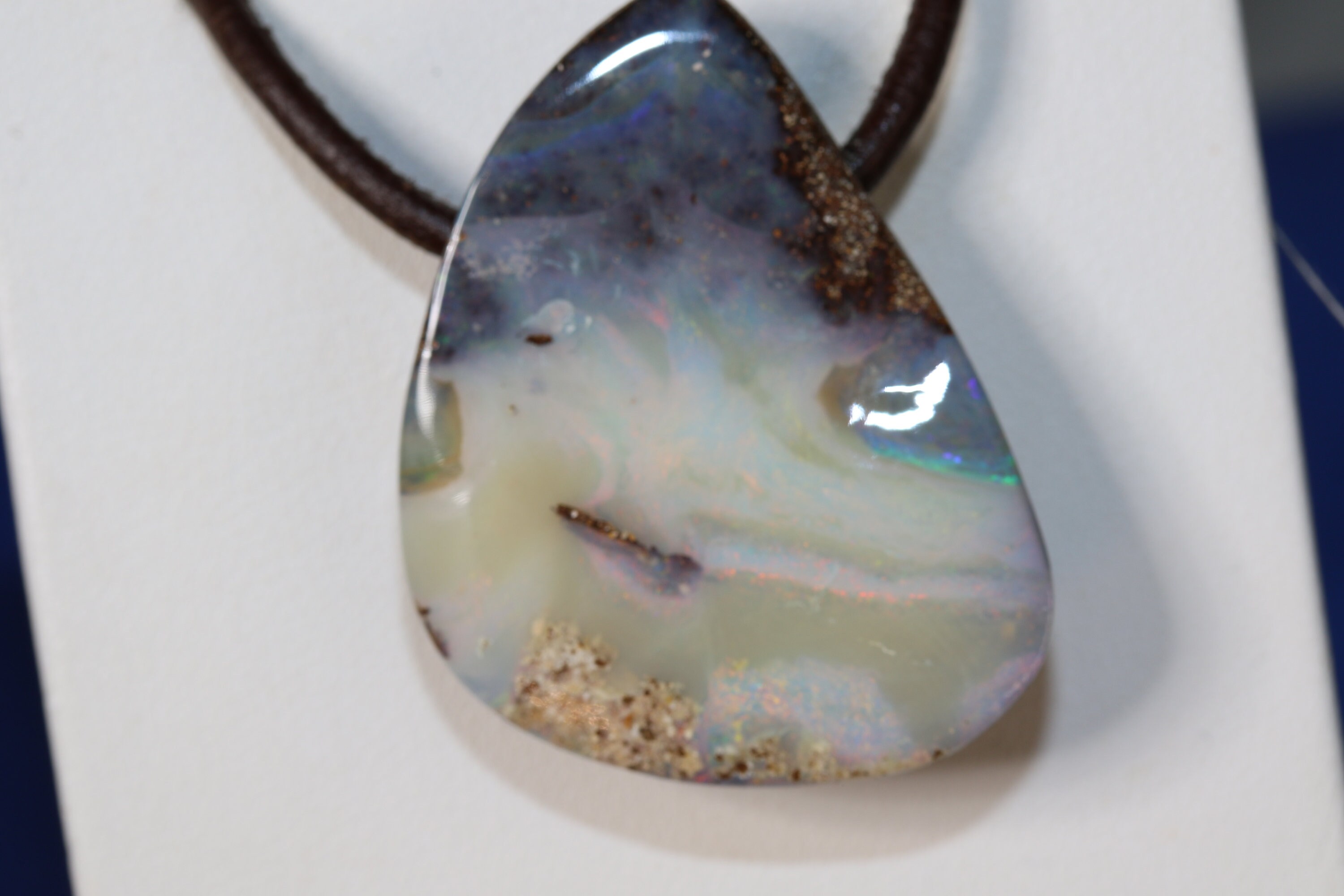 Pendentif Opale Boulder Naturelle (9.80cts) Plaqué Or Sur Argent 925 - 5.27g, Australie