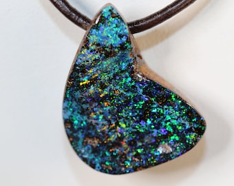 31.2ct Australian Boulder Opal Pendant with VIDEO