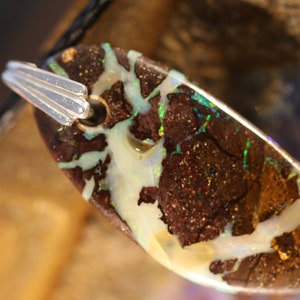 30.5ct Australian Boulder Opal Pendant with VIDEO