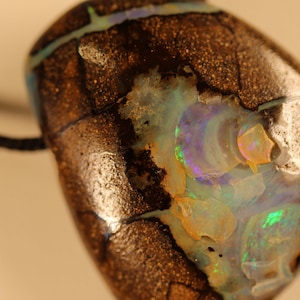 51.9ct Australian Boulder Opal Pendant with VIDEO