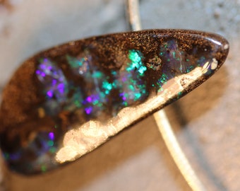 21.8ct Australian Boulder Opal Pendant with Video