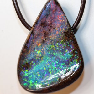 83.0ct Australian Boulder Opal Pendant with Video