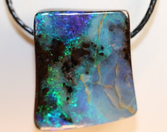 49.2ct Australian Boulder Opal Pendant with VIDEO