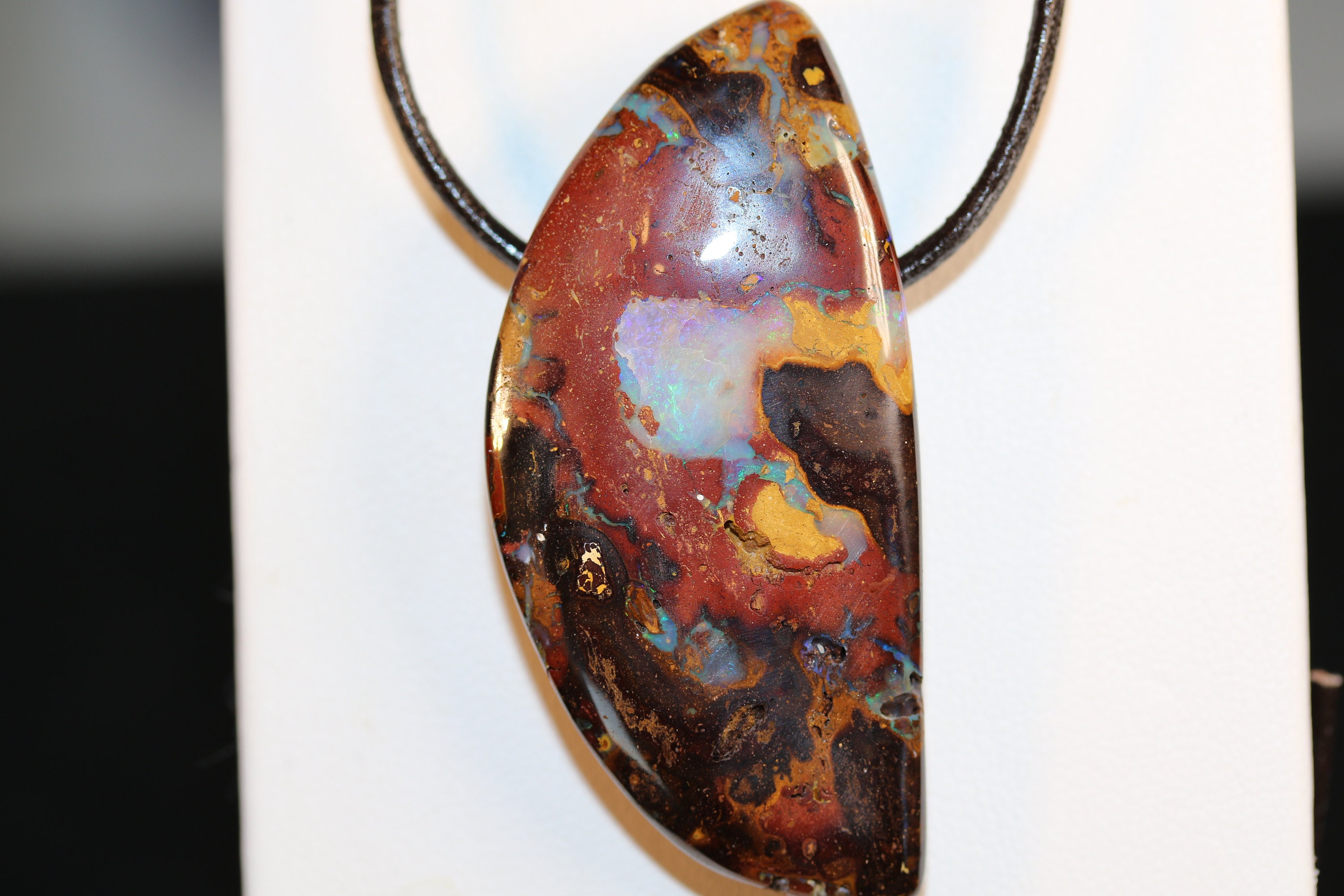 Pendentif Argent 925 Avec Opale Boulder Australienne (Yowah) - Neuf Sans Boîte