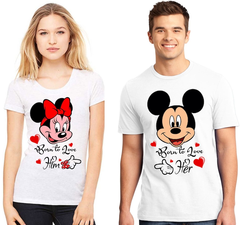 Valentine's Day Shirts Couple T-shirt Mickey And Minnie | Etsy