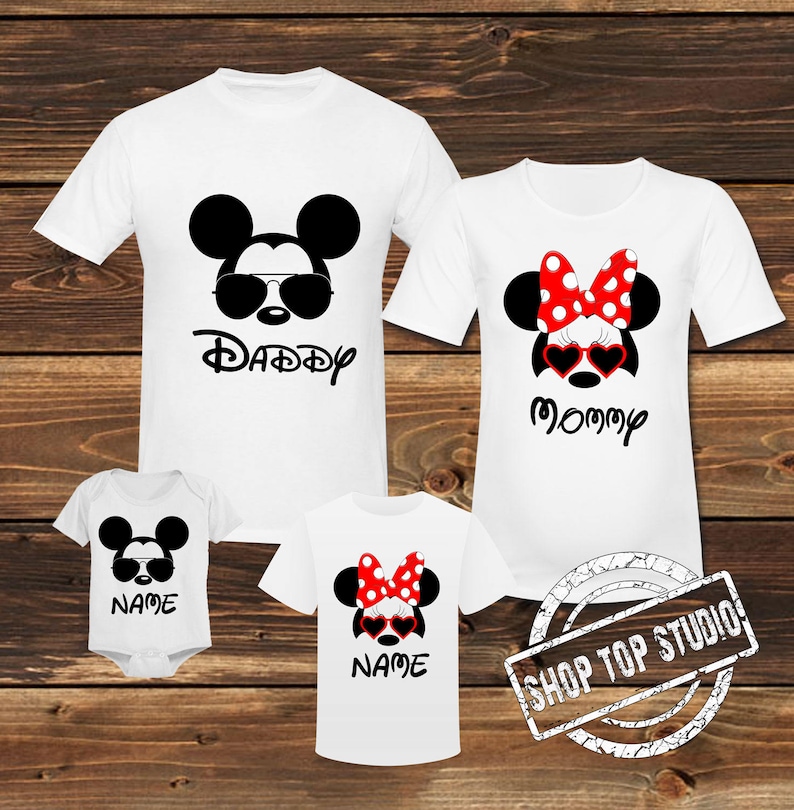 mickey mouse and minnie mouse shirt