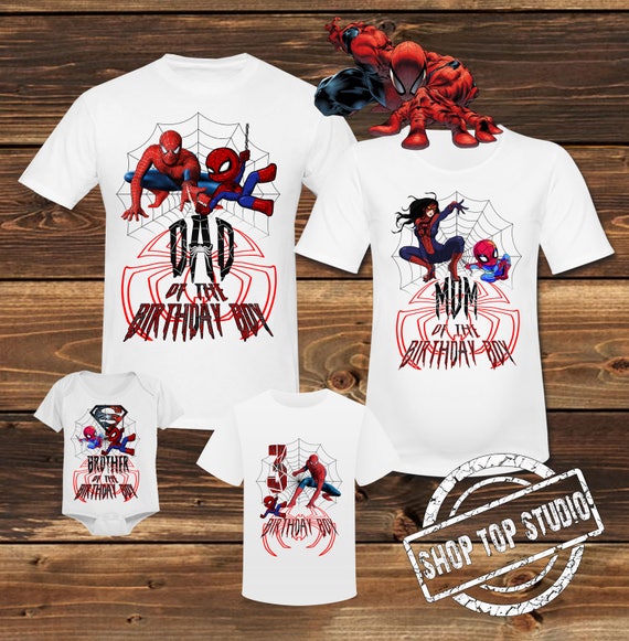 spiderman birthday shirts for family