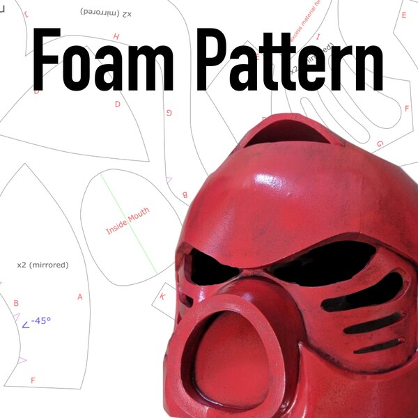 Hau Foam Pattern - Bionicle Cosplay Mask Bionicle-Inspired