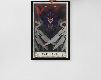 Devil Tarot Card Art Print Poster Bionicle Inspired