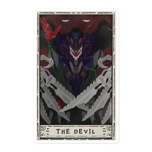Duivel Tarotkaart Stickers zonder luchtbellen Bionicle Inspired