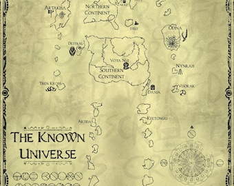 Matoran Universe Fantasy Style Map Poster Bionicle Inspired