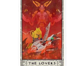 The Lovers Tarot Card Bubble-free stickers Bionicle Inspired
