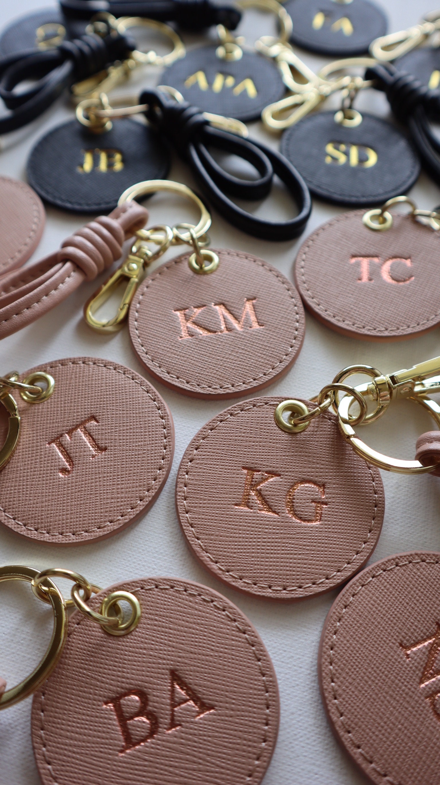 Personalised leather key ring genuine leather keychain Etsy