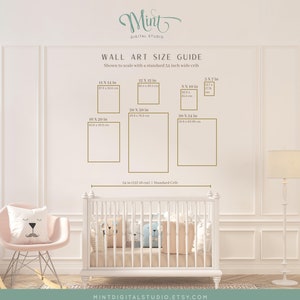 Printable wall art size guide nautical coastal digital download inches
