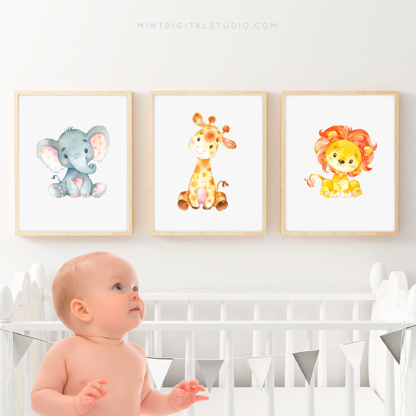 safari jungle animals nursery prints