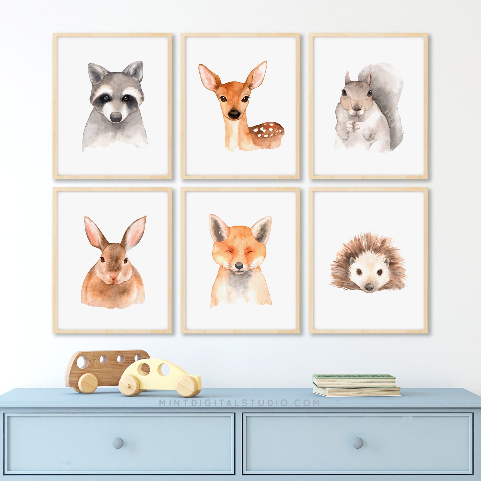 Forest Animals Nursery Prints Digital Download Woodland Etsy