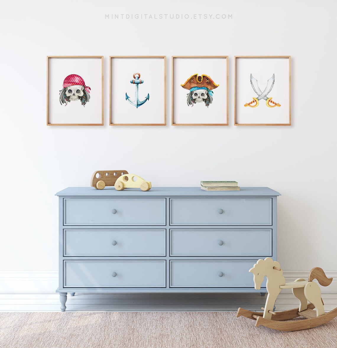 Pirate Print Set Kids Wall Art Kids Room Decor Boys Room Etsy