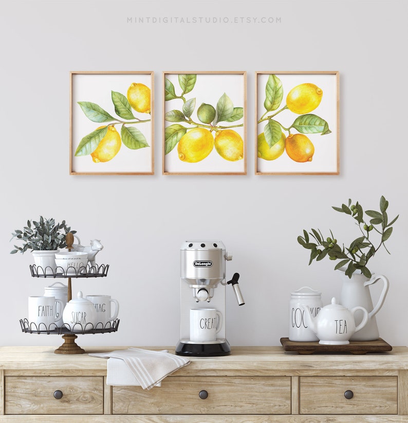 Botanical Print Set of 3 Fruit Wall Art Botanical Wall Art - Etsy UK