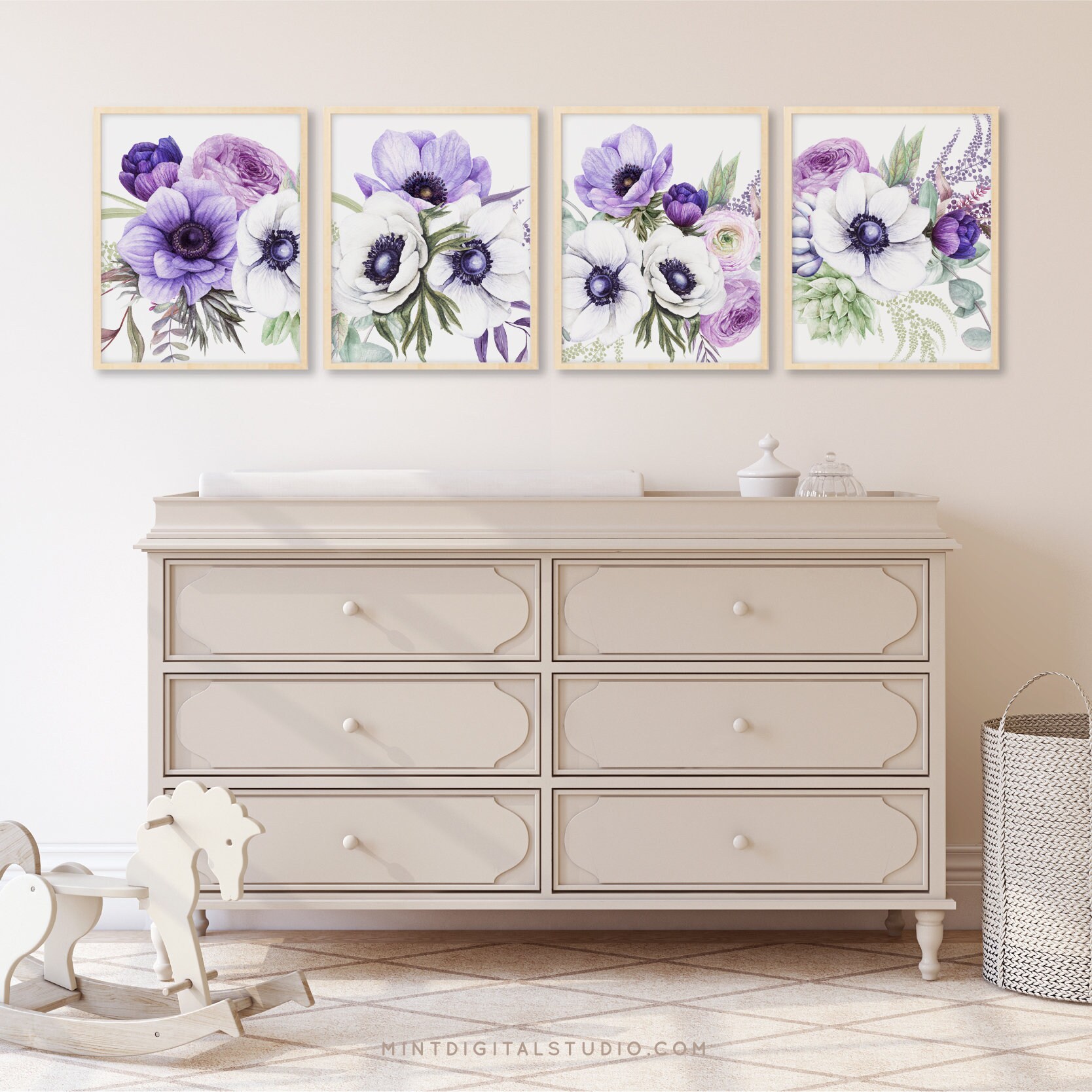 Bedroom Wall Decor Nature Prints Watercolor Print Set of 4 Etsy UK