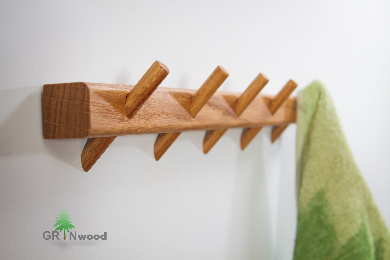Bathroom Towel Rack // Wooden Pegs Towel Hanger // Kitchen Etsy