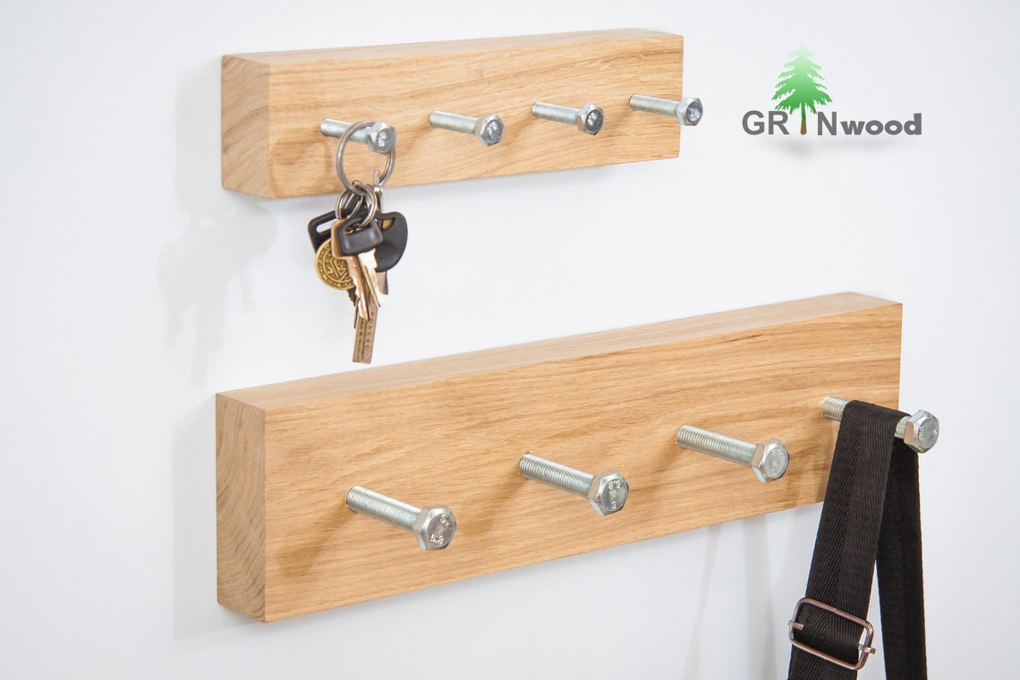 Coat Rack Key Rack Set // Coat Rack Wall Mount with Key Etsy