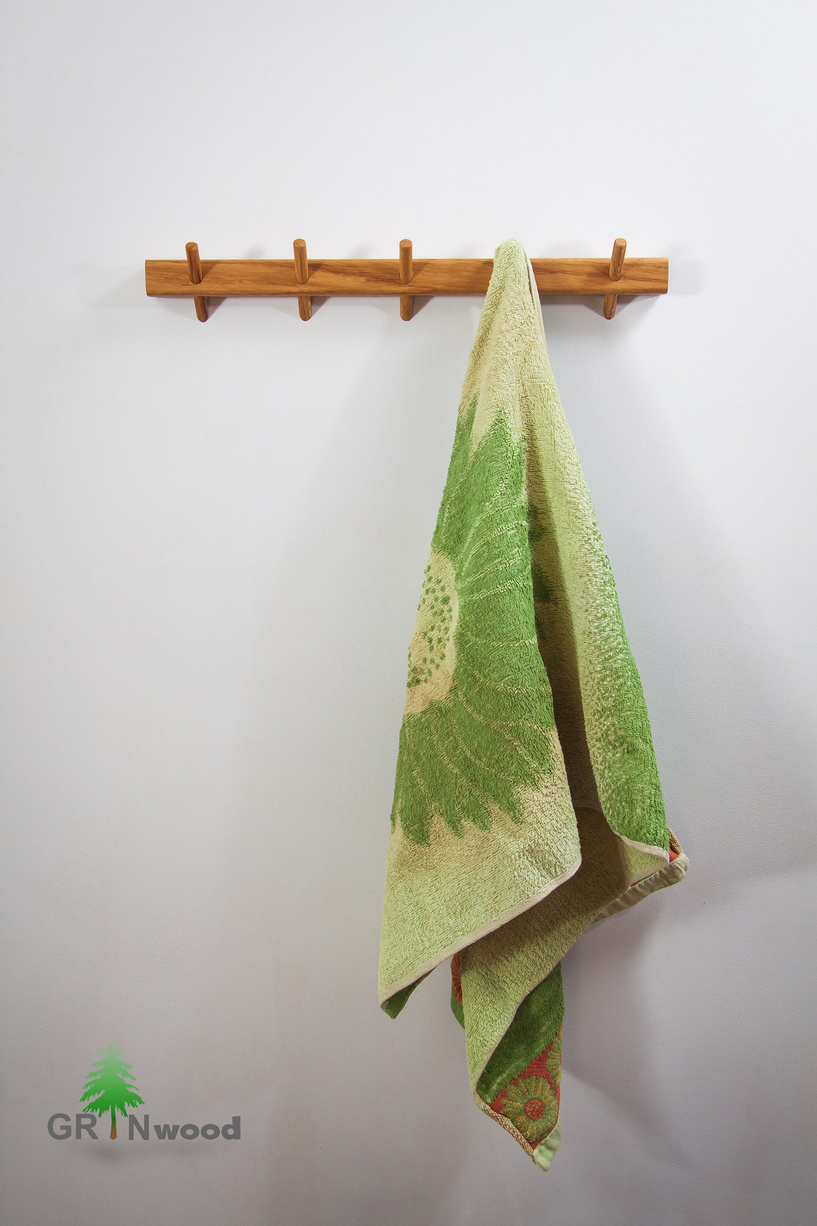 Bathroom Towel Rack // Wooden Pegs Towel Hanger // Kitchen Etsy