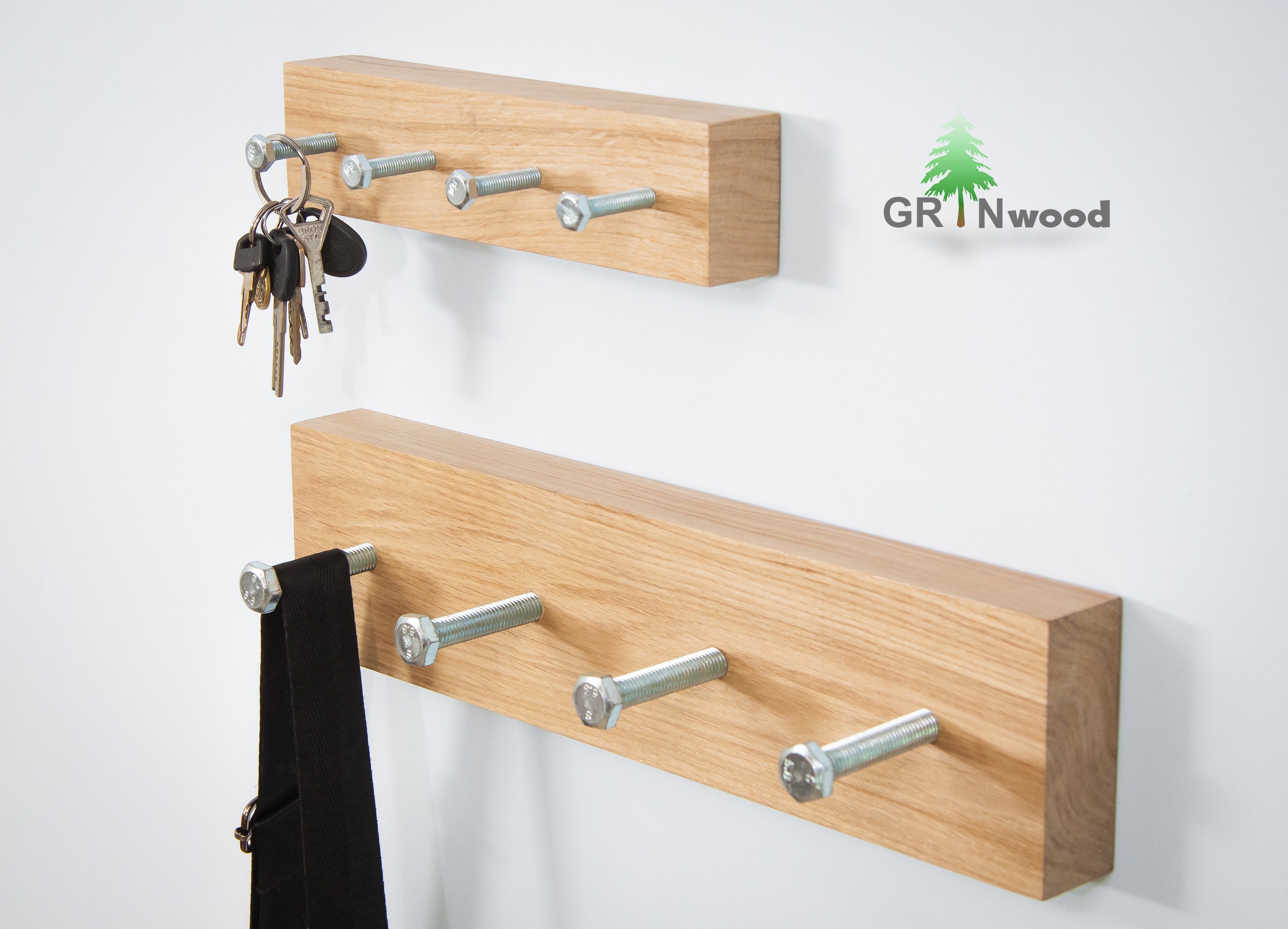 Coat Rack Key Rack Set // Coat Rack Wall Mount with Key Etsy