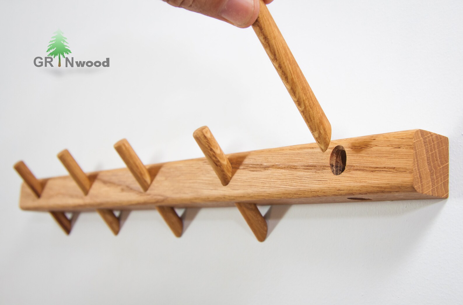 Bathroom Towel Rack // Wooden Pegs Towel Hanger // Kitchen Etsy