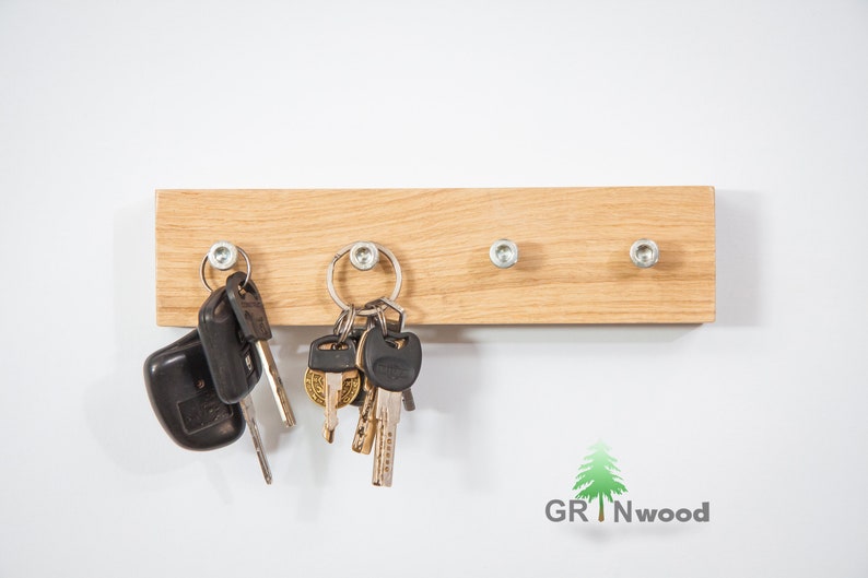 Key Hooks for Wall // Wood Key Holder // Industrial Key Rack Etsy