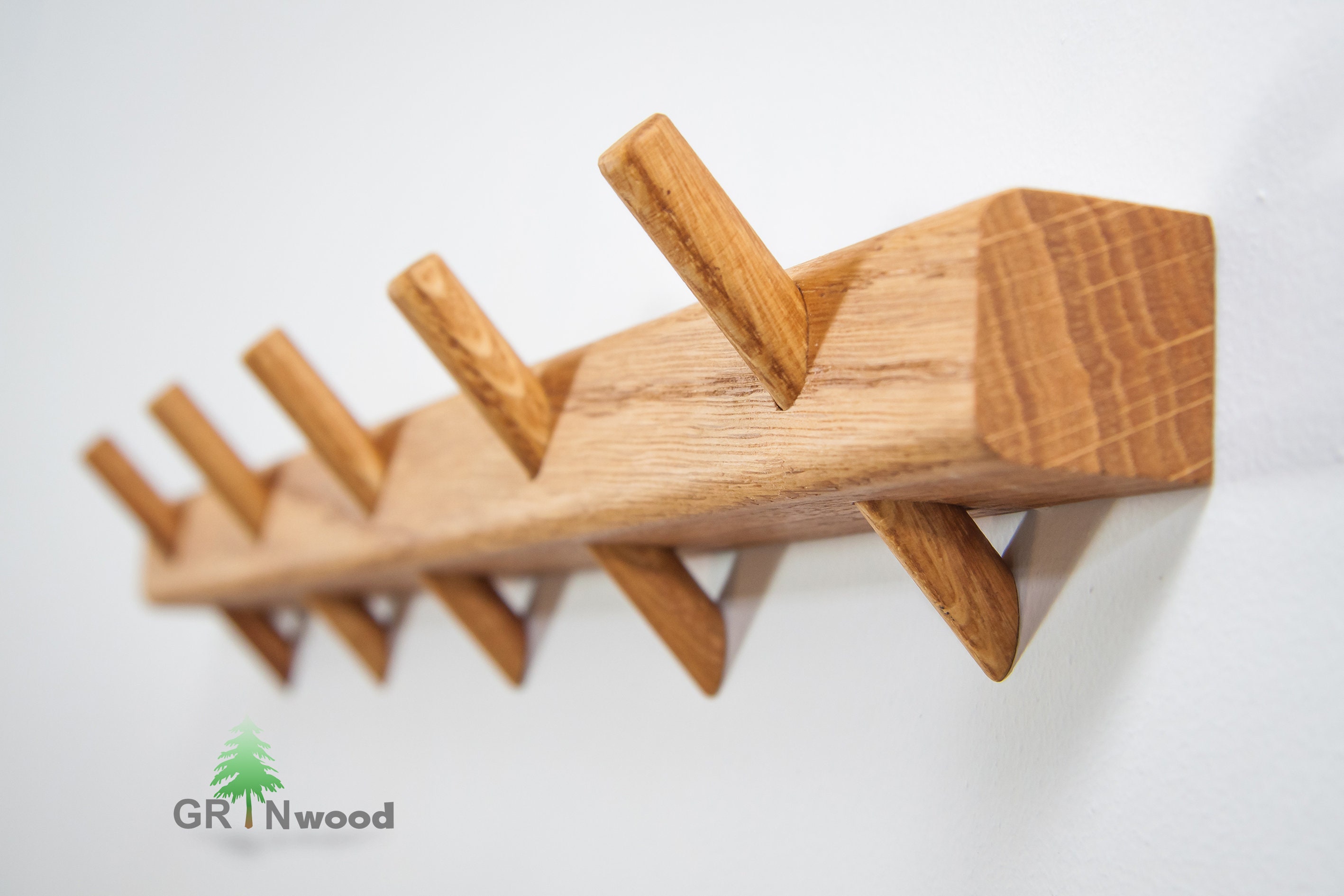 Bathroom Towel Rack // Wooden Pegs Towel Hanger // Kitchen Etsy