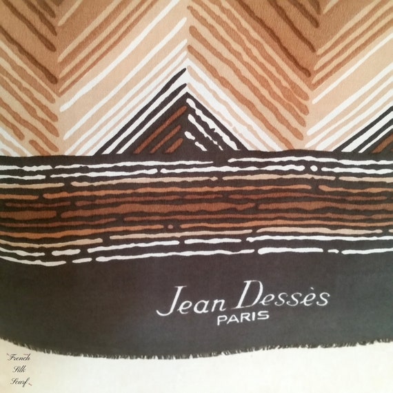 1960s JEAN DESSES DESIGNER French silk Scarf in bo