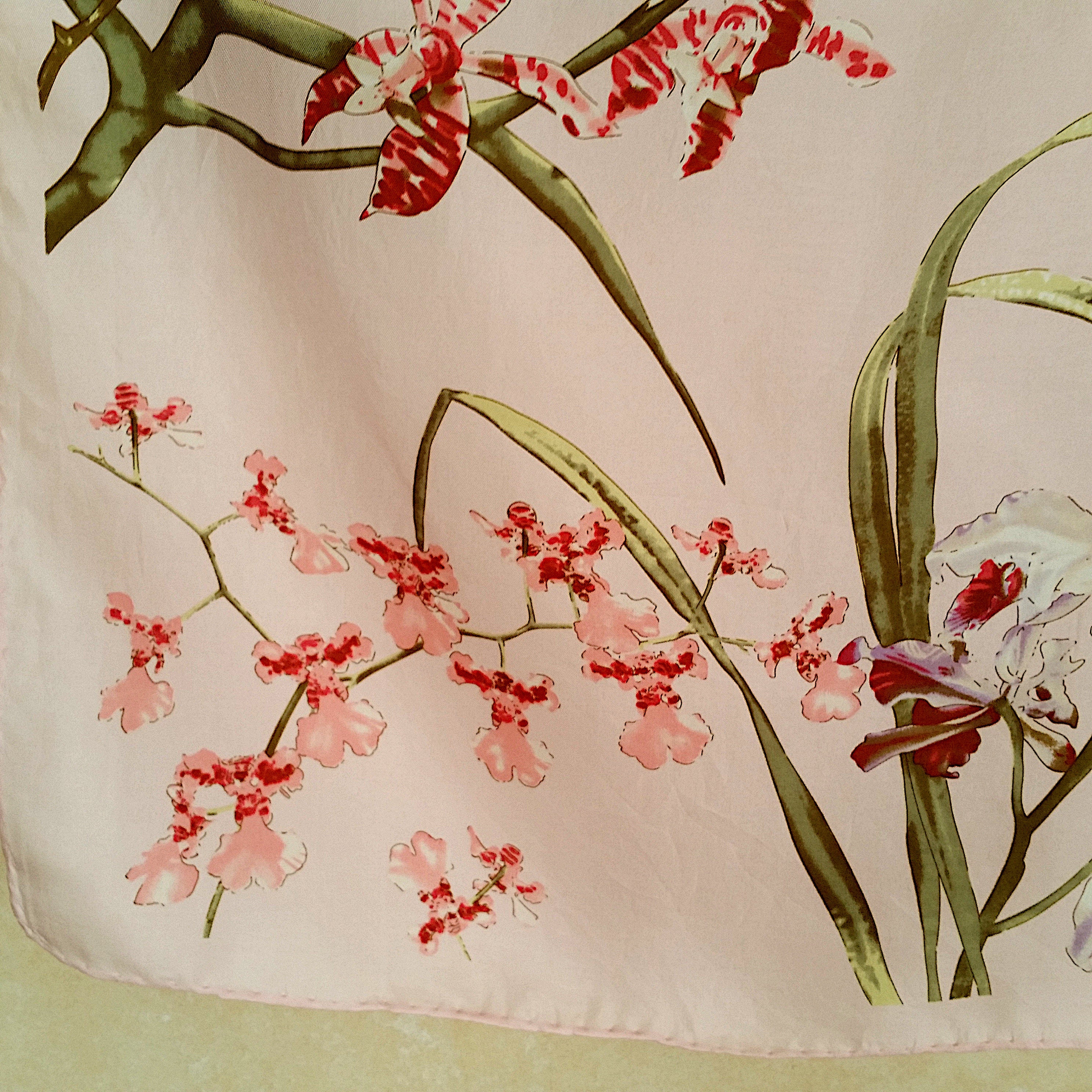 Pink Orchid Silk Scarf - 26 Inch Square