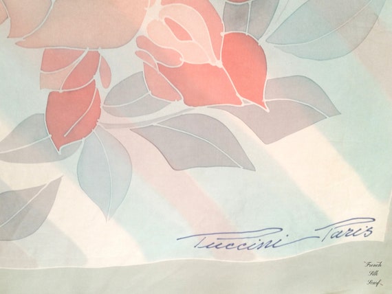 1960s FRENCH PASTEL ROSES Silk Scarf by Puccini P… - image 7