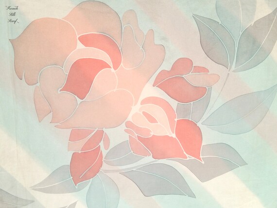 1960s FRENCH PASTEL ROSES Silk Scarf by Puccini P… - image 6