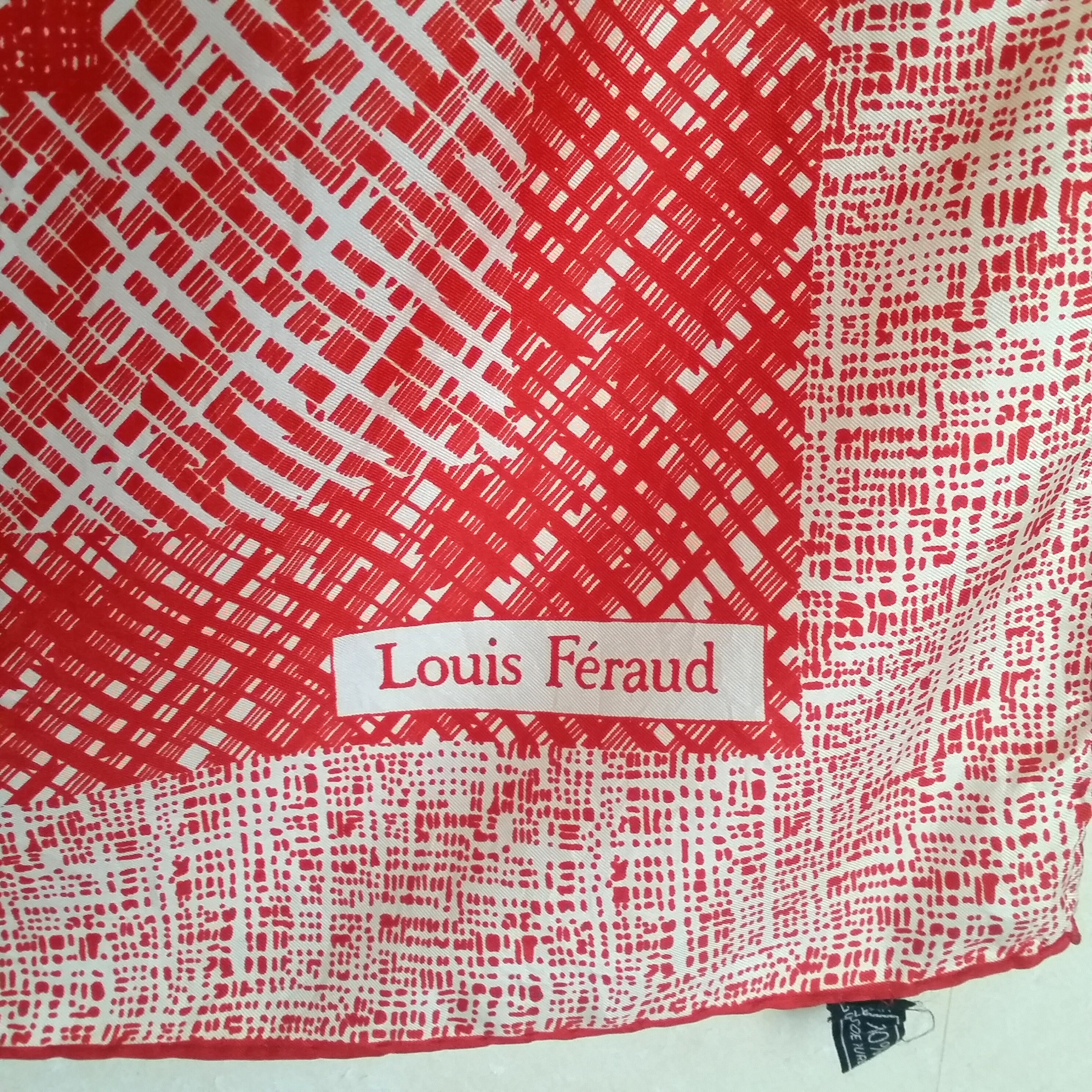 1960s MID CENTURY MODERN French Silk Scarf by Louis Feraud 