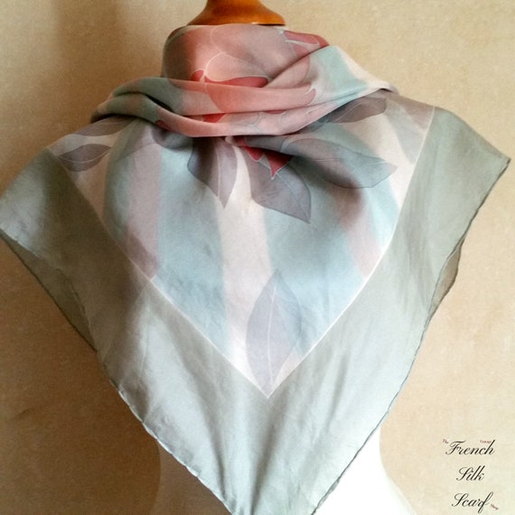 1960s FRENCH PASTEL ROSES Silk Scarf by Puccini P… - image 10