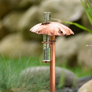 Copper Mushroom Rain Gauge