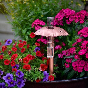 Rain gauge with one single glass tube option.