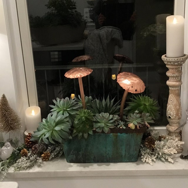 Copper Mushroom Rain Gauge