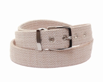 Beige Herringbone Belt / vegan belts, womens gift, anniversary for women, wedding belt, organic, belt for women, herringbone accessories