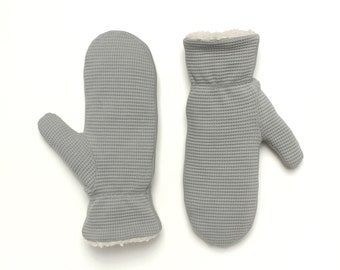 Vegan Winter Gloves | Organic Cotton Mittens Gray