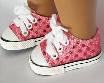 red sequin tennis shoes